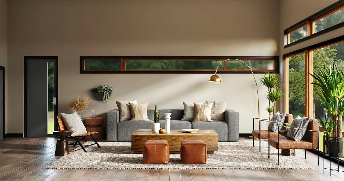 Contemporary living space project — interior styling